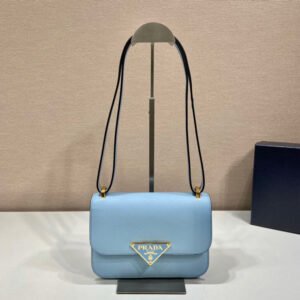 Saffiano leather flap shoulder bag