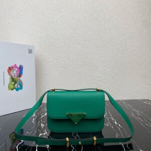 Saffiano leather flap shoulder bag