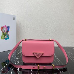 Saffiano leather flap shoulder bag