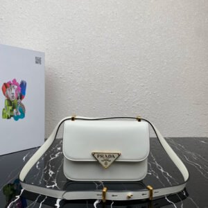 Saffiano leather flap shoulder bag