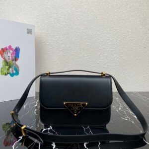 Saffiano leather flap shoulder bag