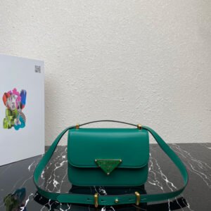 Saffiano leather flap shoulder bag