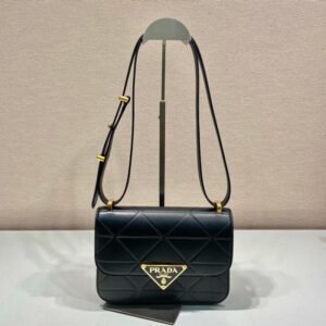 Saffiano leather flap shoulder bag