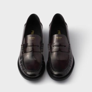 Brushed leather loafers