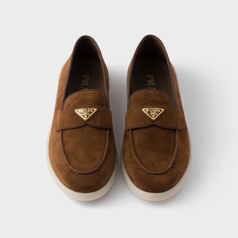 Brushed leather loafers