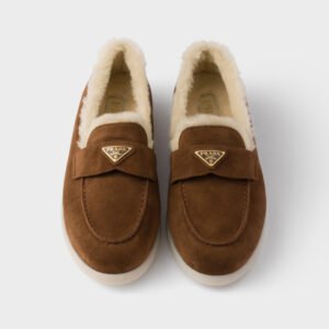 Brushed leather loafers