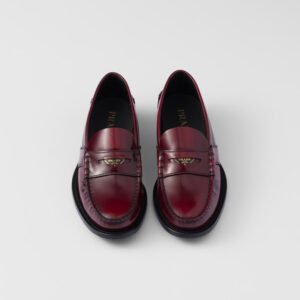Brushed leather loafers