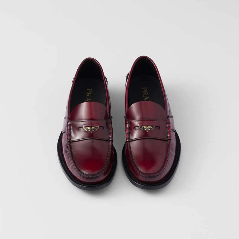 Brushed leather loafers