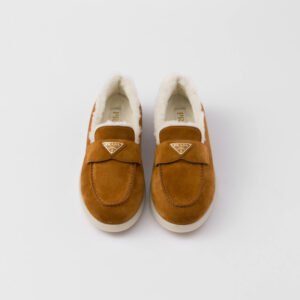 Brushed leather loafers
