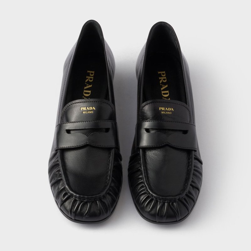 Brushed leather loafers