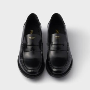 Brushed leather loafers