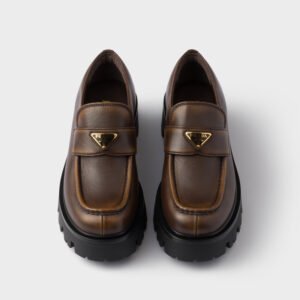 Brushed leather loafers