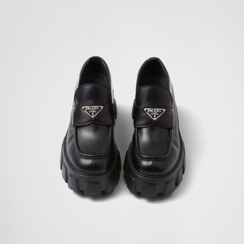 Brushed leather loafers