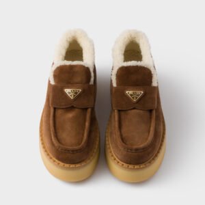 Brushed leather loafers