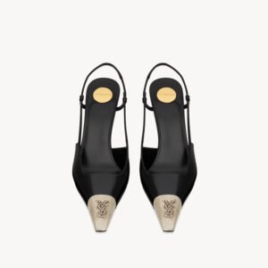 slingback pumps in patent leather
