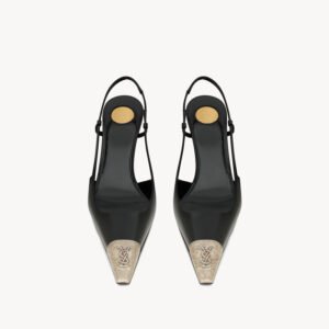 slingback pumps in patent leather