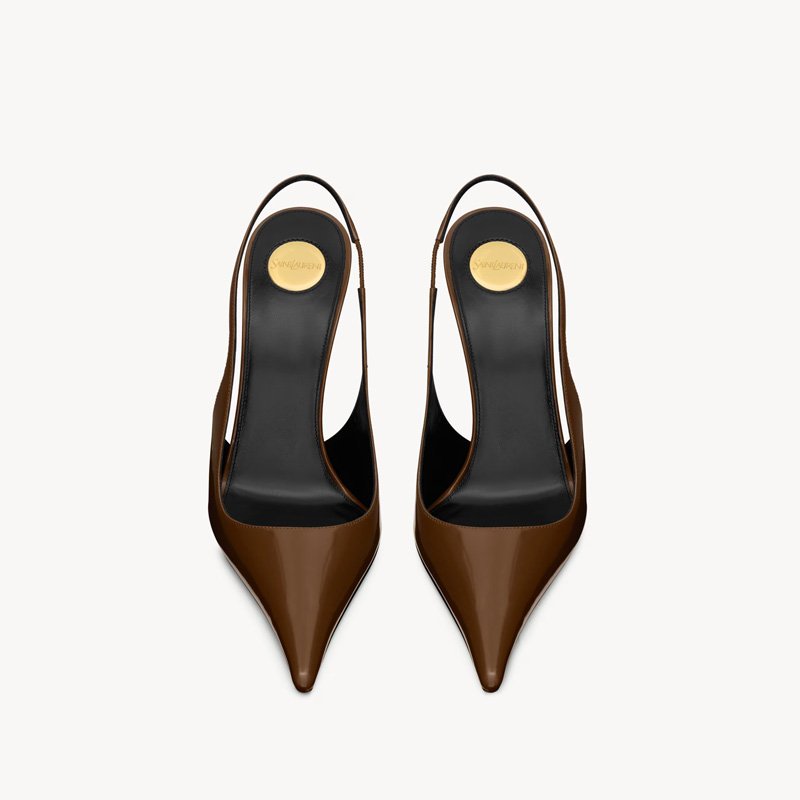 slingback pumps in patent leather