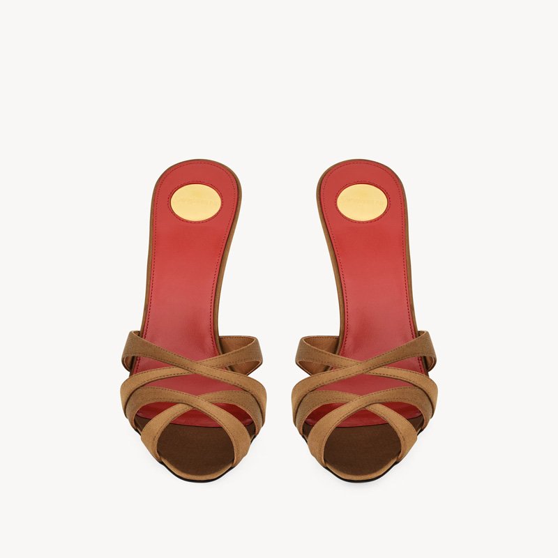 CHANDELLE mules in satin crepe