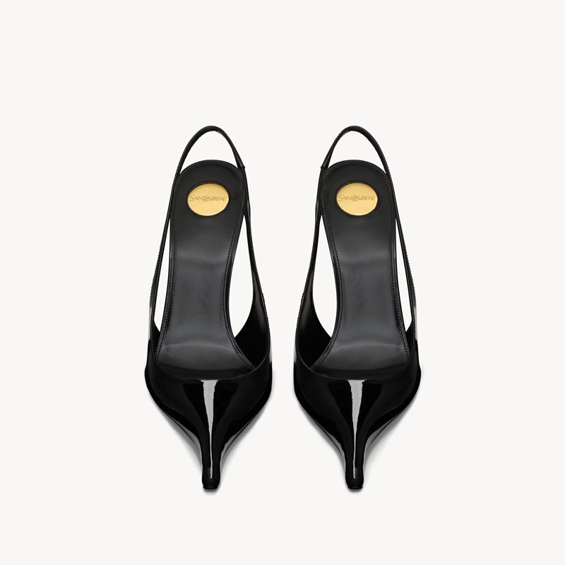slingback pumps in patent leather