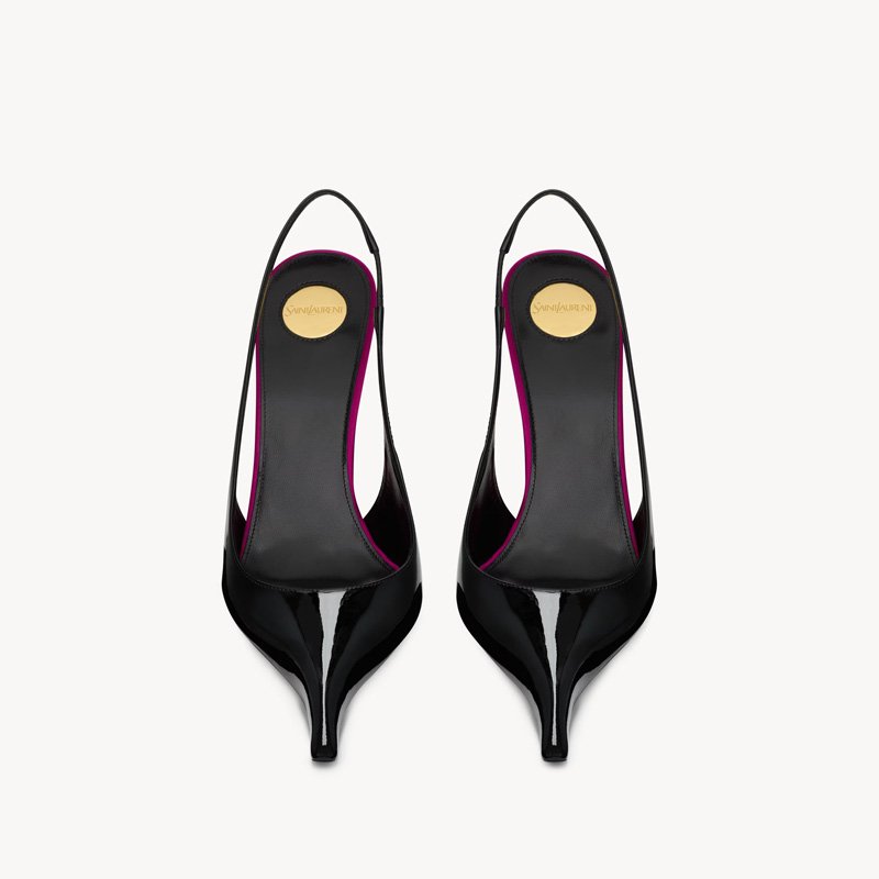slingback pumps in patent leather