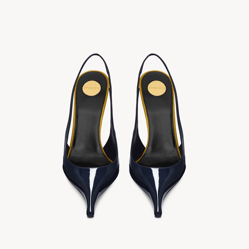 slingback pumps in patent leather