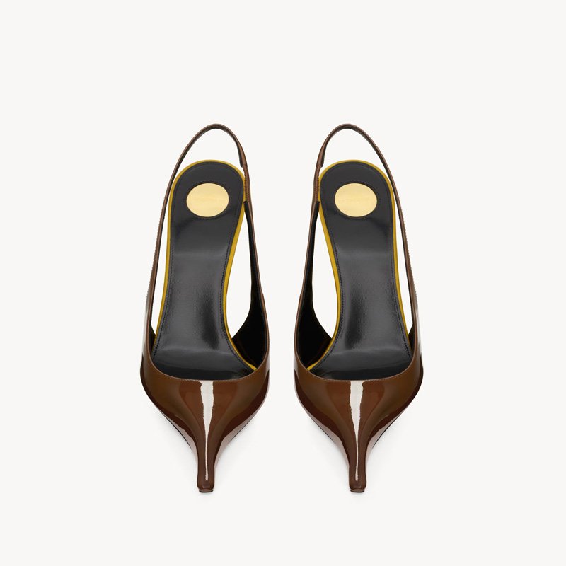 slingback pumps in patent leather