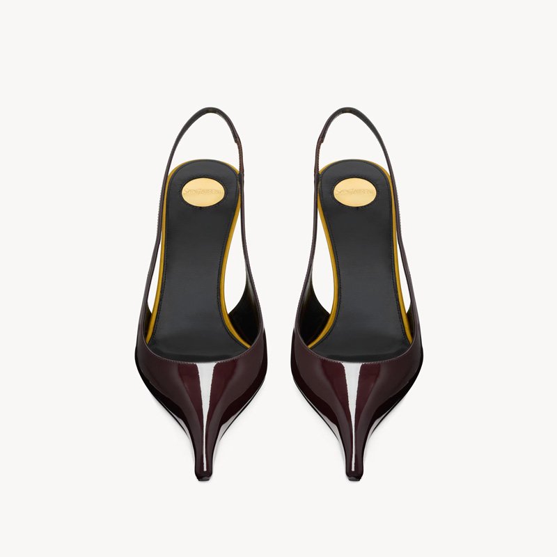 slingback pumps in patent leather