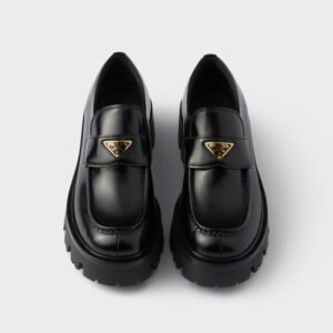 Brushed leather loafers