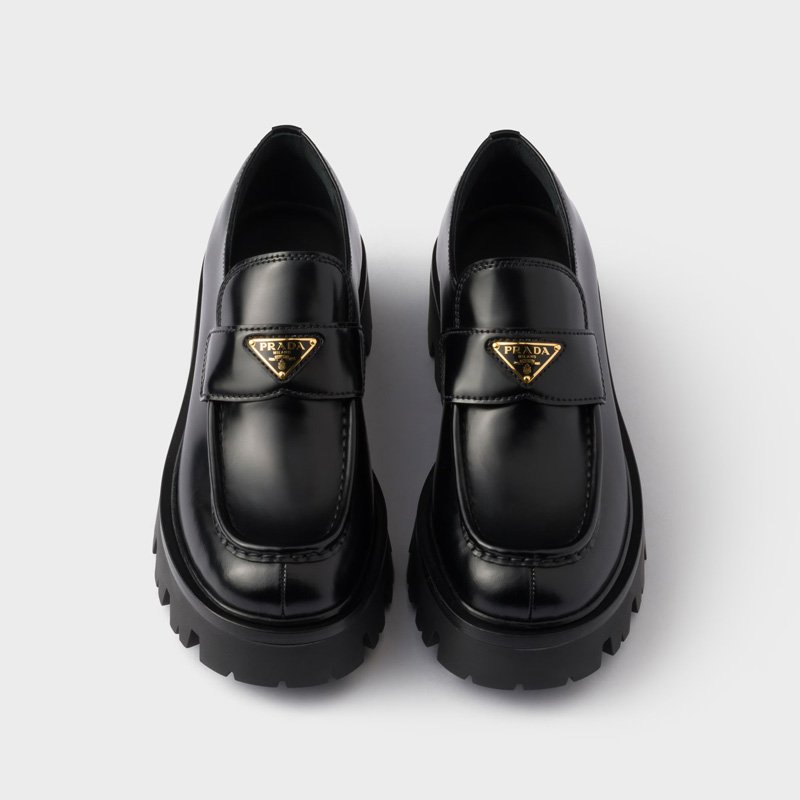 Brushed leather loafers