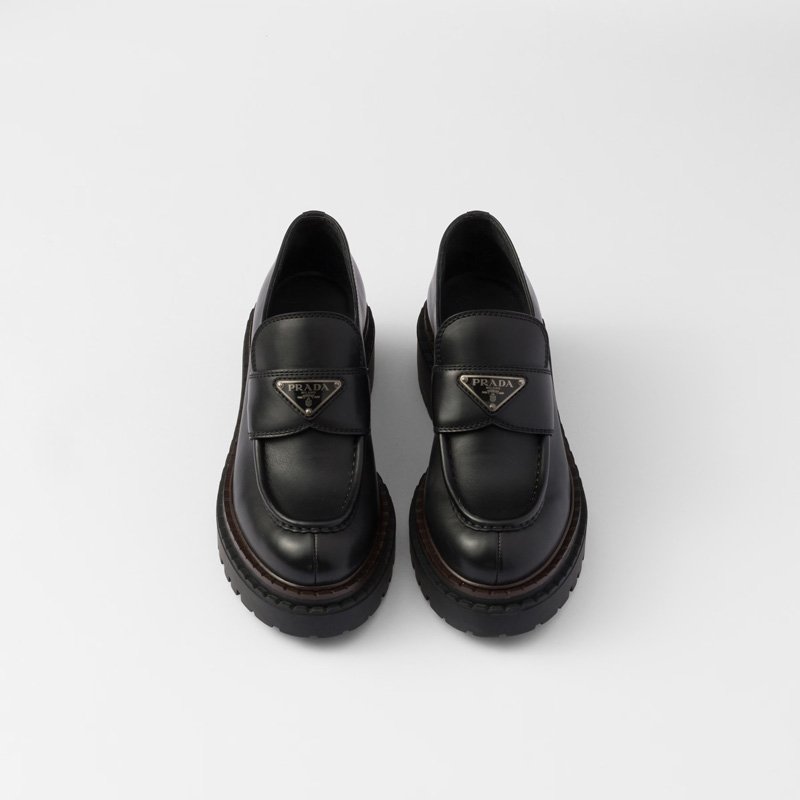 Brushed leather loafers