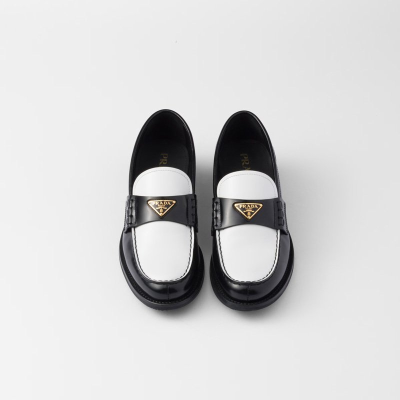 Brushed leather loafers