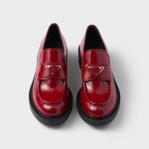 Chocolate brushed leather loafers