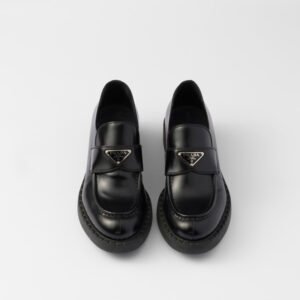 Chocolate brushed leather loafers
