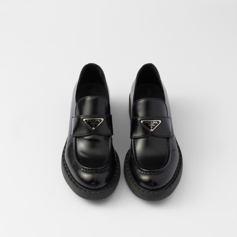 Chocolate brushed leather loafers