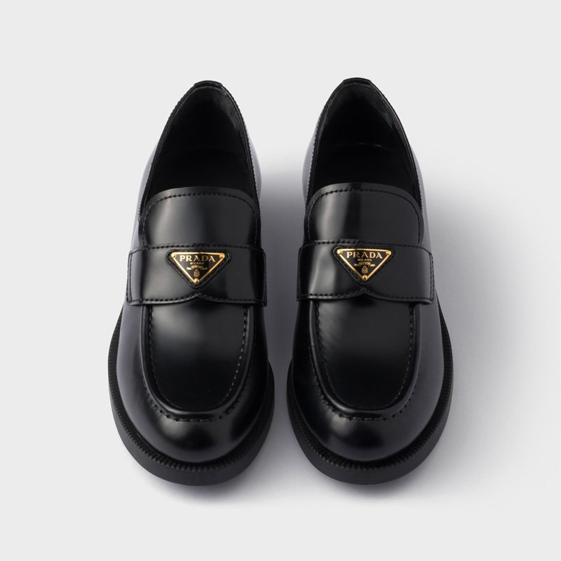 Chocolate brushed leather loafers